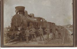 Dampf - Lokomotive, Eisenbahn, Budweis, uralte Fotografie