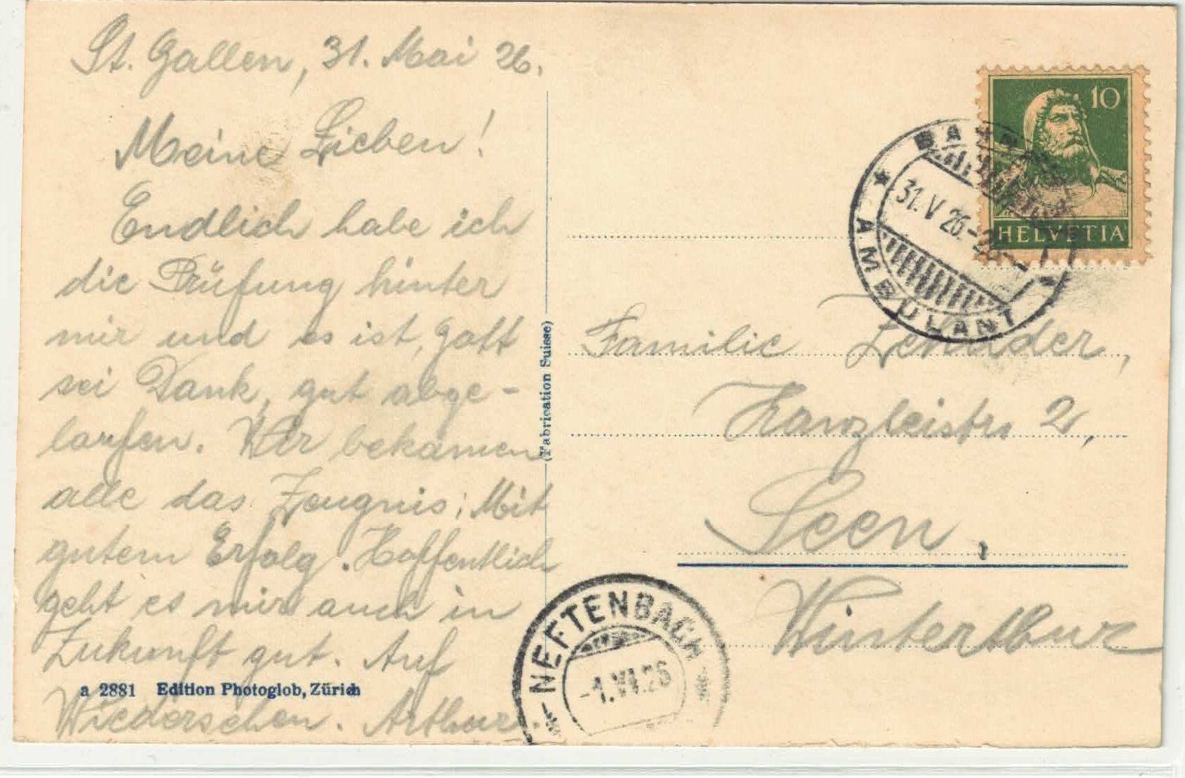Cartoline postali: St. Gallen - Bahnhof mit Tram - animee – Usato da Ettingen venduto da Kartenplanet 1