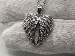 Collier pendentif aile d'ange cœur en Argent 925