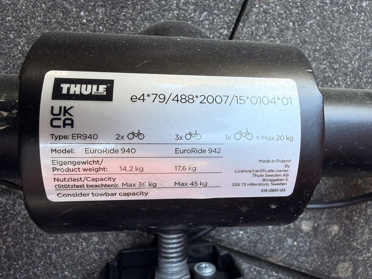 Thule Portapacchi: Fahrradträger Thule EuroRide 942 – Usato da Gipf-Oberfrick venduto da Eup 3