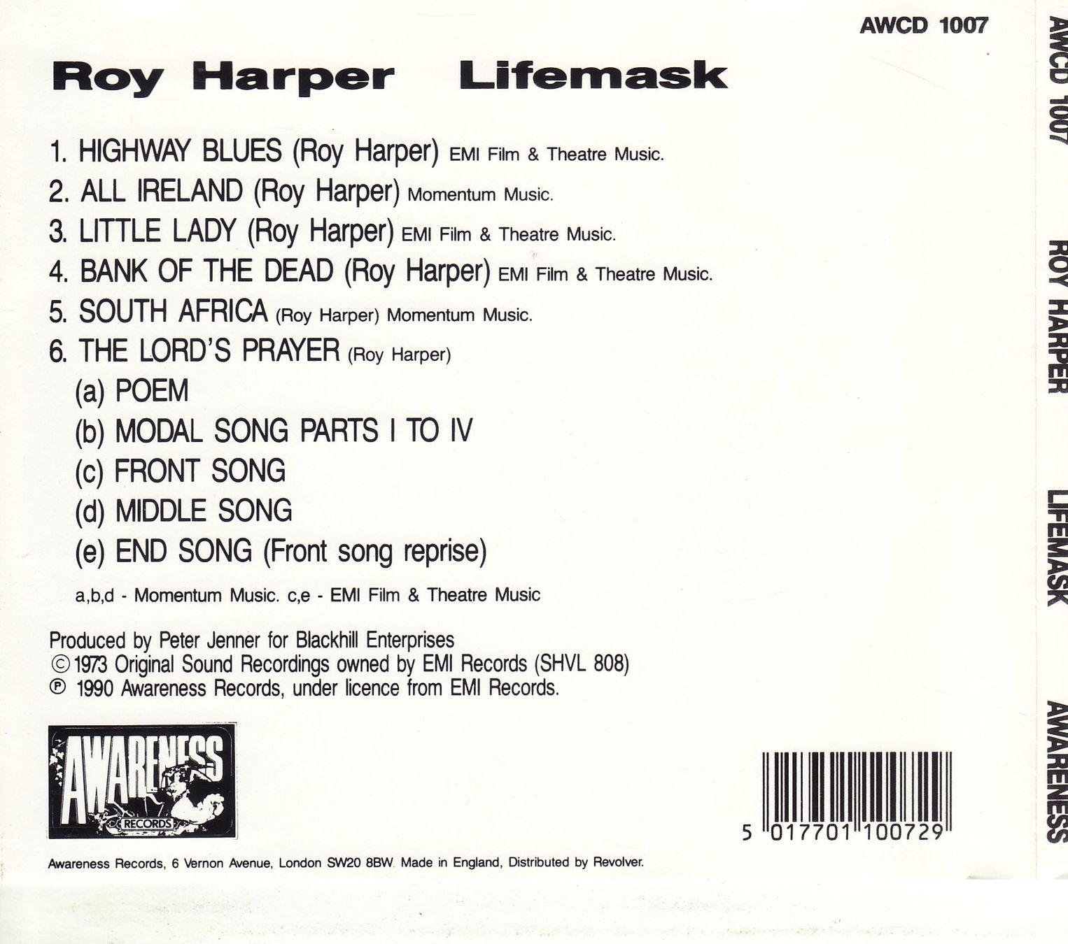 CD: Roy Harper – Lifemask – Usato da Boussens venduto da catfood01 1