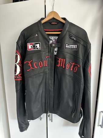 Lederjacke Icon Moto Daytona Herren Grösse 2XL schwarz