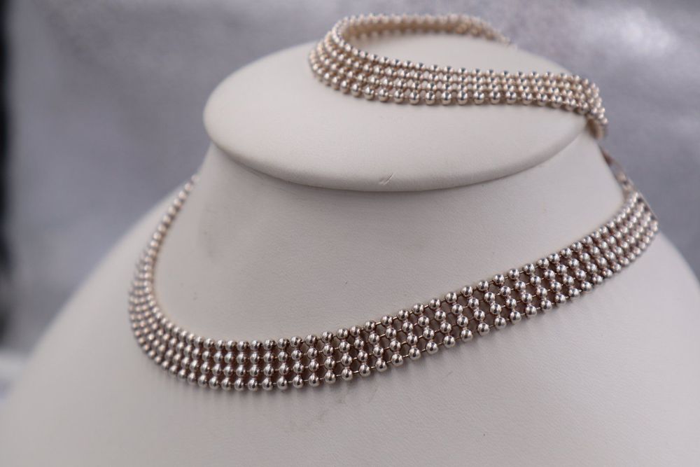 Fashband Schmuck-Set Silber - Doppellagige Halskette & Armband Boho Style