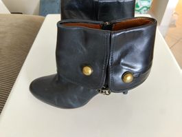 Bottines en cuir noir à talons Nine West, Taille 36, neuves
