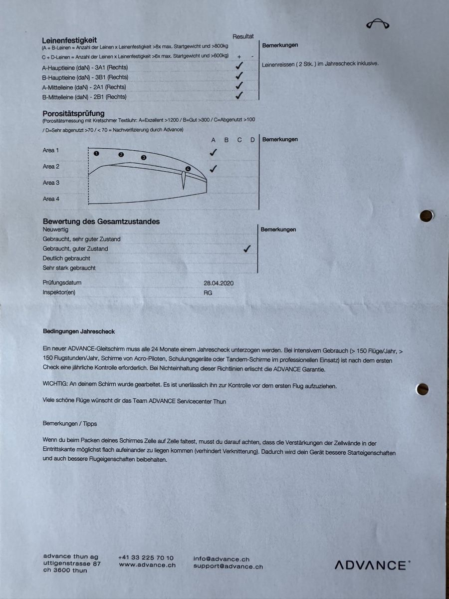 Flug- & Drachensport: Gleitschirm Alpha 5 Gr. 26 – Gebraucht aus Zürich von PapaFoxtrott 3