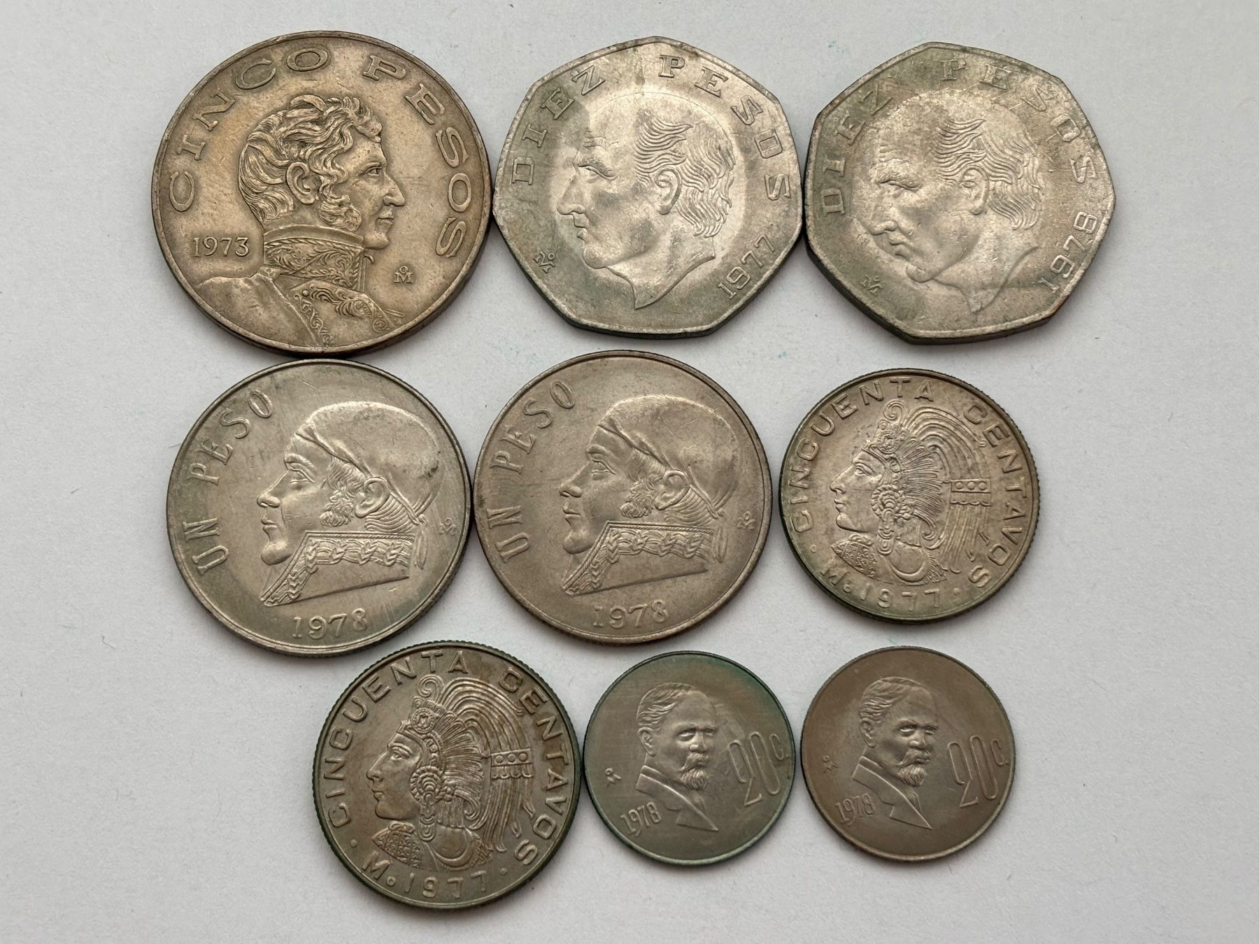 Alle Münzen: Lot. 9 Münzen Mexiko 1973-1978 – Gebraucht aus Esslingen von Danielp 1