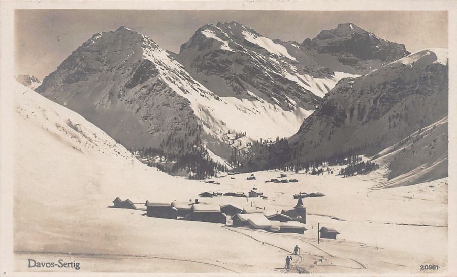 Cartoline postali: Davos-Sertig, gelaufen 1920 – Usato da Frauenfeld venduto da POML