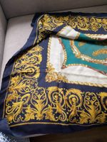 Schal, Foulard 85x85cm,  schw.-grün-Paris-style