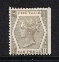 Grossbritannien 1873, 6d. pl 12, "grey" SG125 * mit Falz