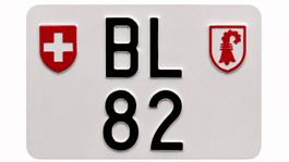 Exklusives Motorrad-Kontrollschild Basel-Landschaft Nr. 82