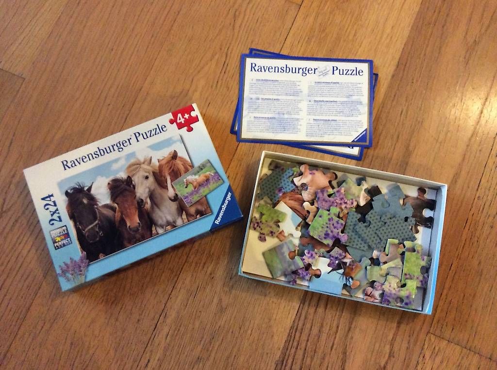 Ravensburger Puzzle: Ravensburger Premium Puzzle 'Pferde' / 2x 24 Teile / 4+ – Usato da Dielsdorf venduto da Silviav02 1