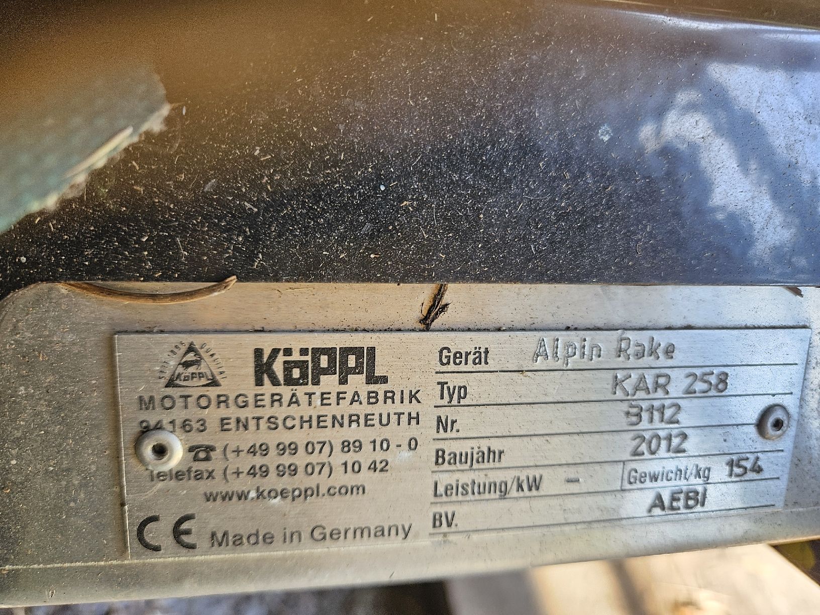 Raccolta foraggio grezzo: Alpin Rake Köppl KAR-258, passend auf Aebi CC – Usato da Sax venduto da ek01 3