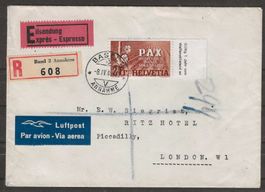 PAX Nr. 271 auf Express R-Brief nach England