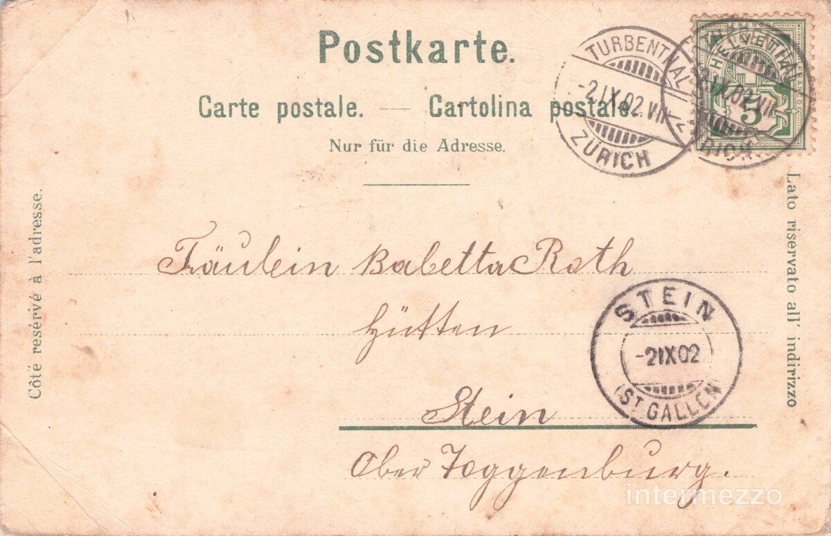 Ansichtskarten: Turbenthal ZH // 1902 Litho Dorf Gruss – Gebraucht aus Basel von intermezzo12 1