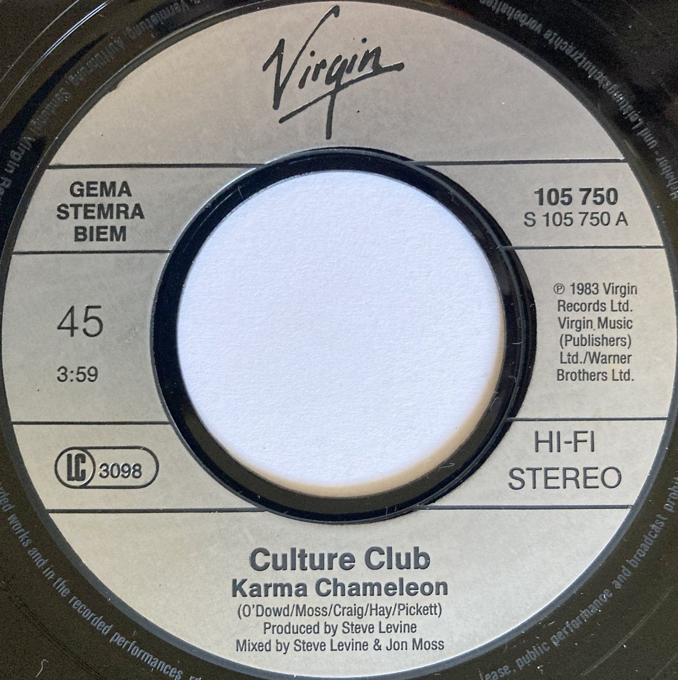 Schallplatten: CULTURE CLUB - KARMA CHAMALEON – Gebraucht aus Bottens von hotter-than-hell 2