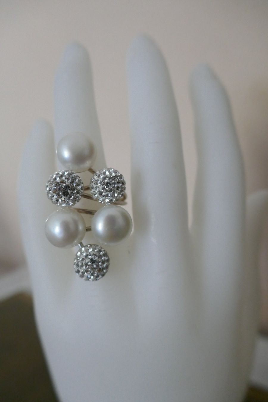 Anelli: Silberring mit Swarovski und Perle – Usato da Muttenz venduto da einfach-schoen 2