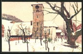 Adelboden, Künstlerkarte, gelaufen 1951