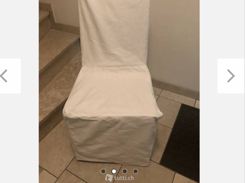 Stühle: Stuhl mit weißem stoffueberzug – Gebraucht aus Basel von sch_9g6x 2