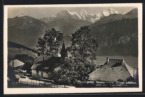 Ansichtskarten: Beatenberg, Kirche mit Eiger, Mönch und – Gebraucht aus Berlin von bartko-reher