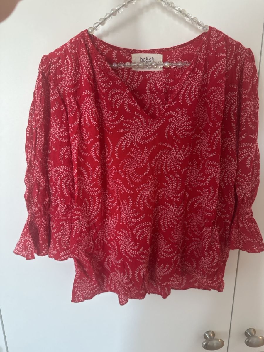 Ba&Sh Blusen: Damen Bluse ba&sh rot gemustert – Gebraucht aus Ostermundigen von jurz