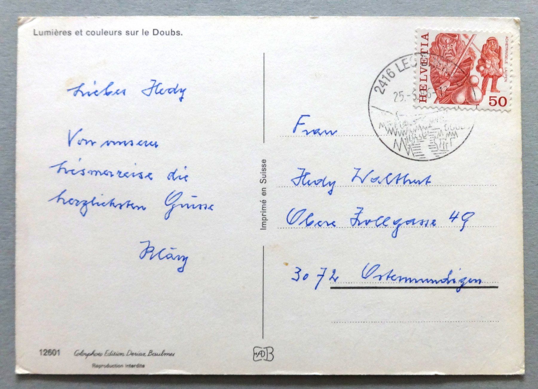 Cartoline postali: Le Doubs – Usato da Fétigny venduto da Billy2miny 1