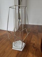 Windlicht Laterne Glaszylinder Metall Marmorsockel Deko