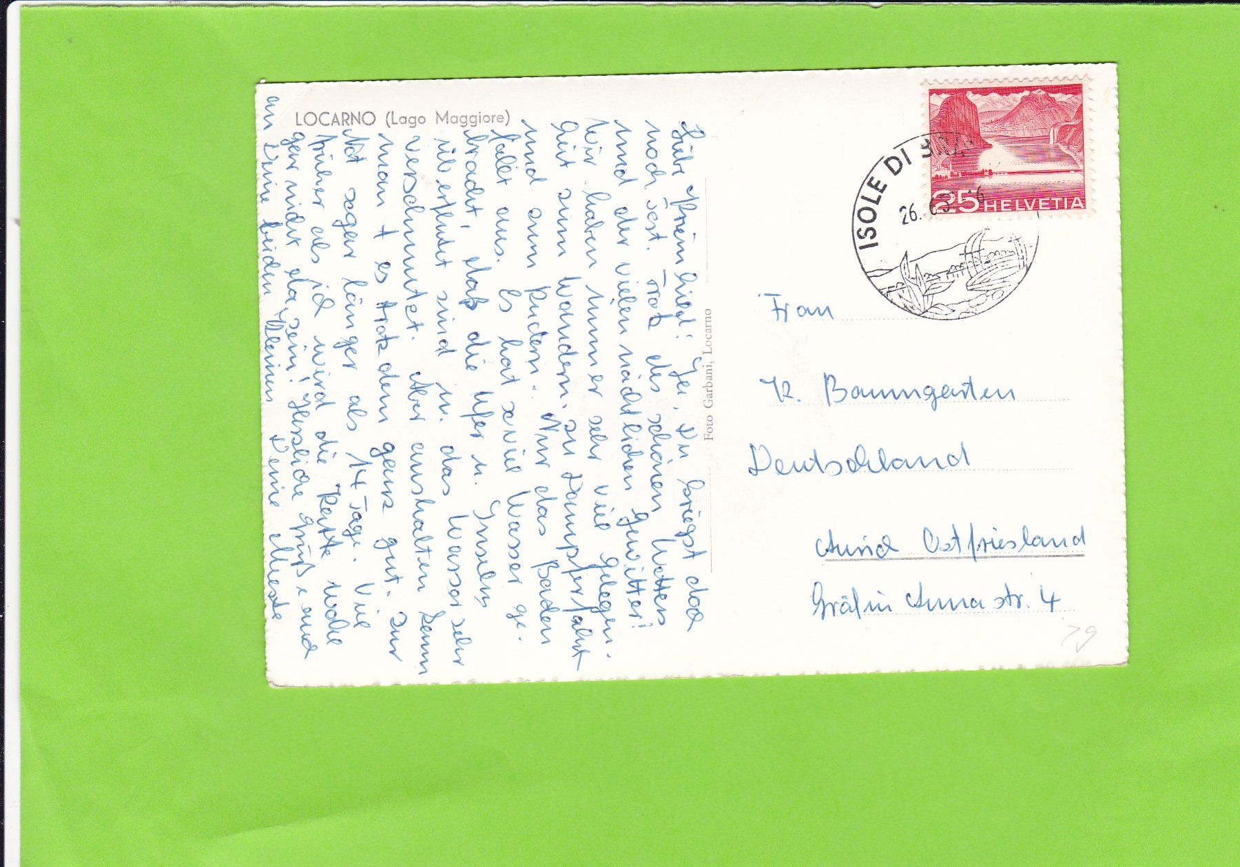 Cartoline postali: Locarno – Usato da St. Peterzell venduto da neckertal 1