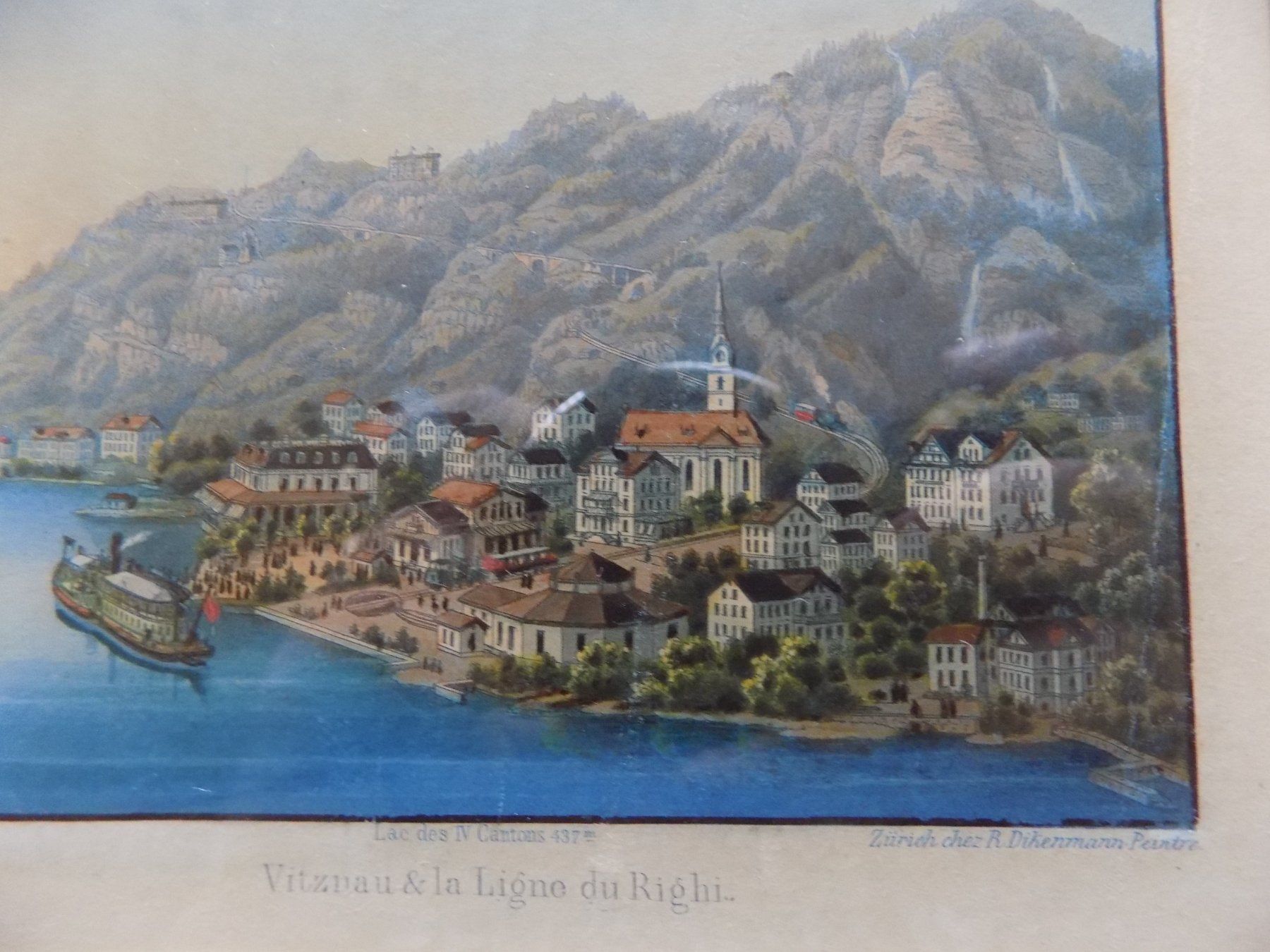 Gravures: Vitznau Rigi Rahmen über Eck vergoldet – D'occasion à Risch par Rischli15 6
