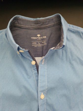 Tom Tailor Hemd, Gr. L, hellblau/weiss