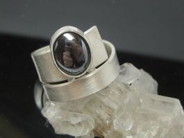 Silber Ring 999 + MP Hämatit Gr. 56 / 6.15 g