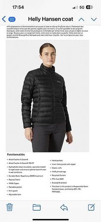Doudoune légère neuve Helly Hansen S Neuve