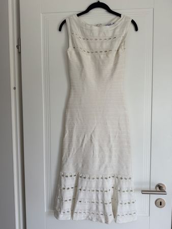 White Herve Leger dress cut-out details summer style size S