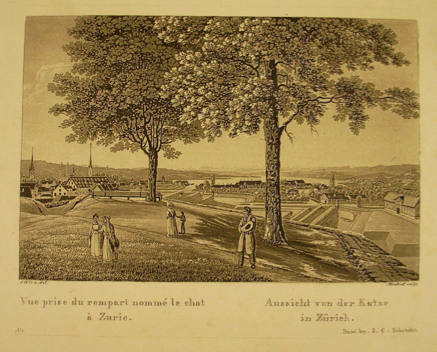 Incisioni: ZÜRICH AQUATINTA UM 1835 – Usato da Grüningen venduto da Kartensammler 1