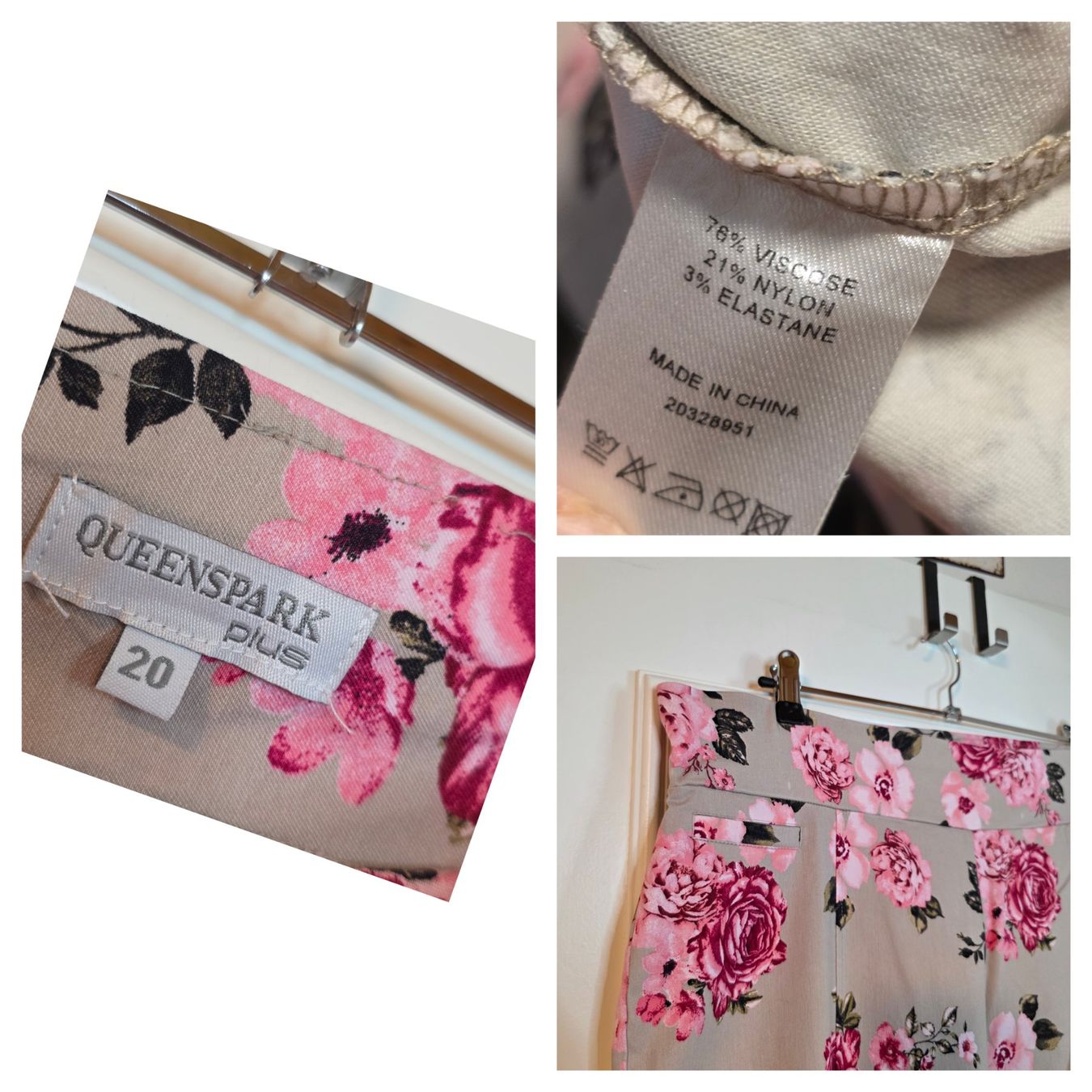 Pantaloni: Queenspark Sommerhose Blumen 50/52 Viskose – Usato da Wald ZH venduto da CapLux 6