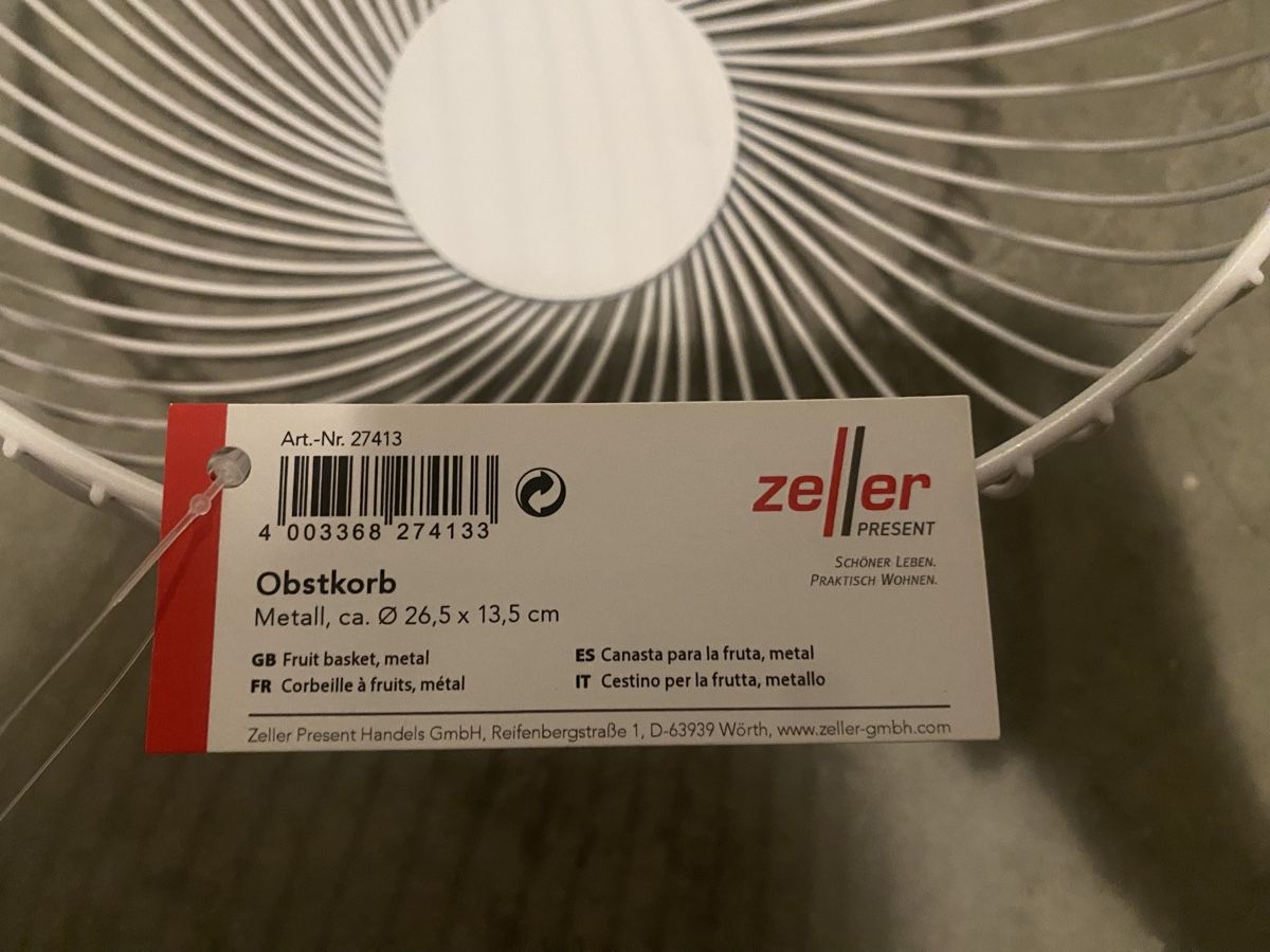 Altro per la casa: Obstkorb von Zeller- weiss – Nuovo e nell'imballaggio originale da Pieterlen venduto da Ombre4 1