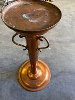 Antiker Kupfer Pflanzenständer Blumensäule Jugendstil