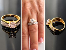 Goldring 14k 585 Gelbgold mit Zirkonia Steinen 4 Gramm
