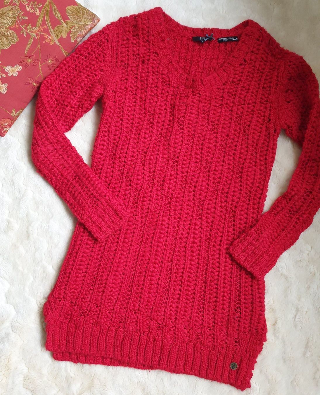 Maglioni & Felpe: DEPT LONGPULLI PULLOVER XS S ROT WOLLE 36 34 STRICKPULLI TOP – Usato da Elsau venduto da the-colorful-side 2