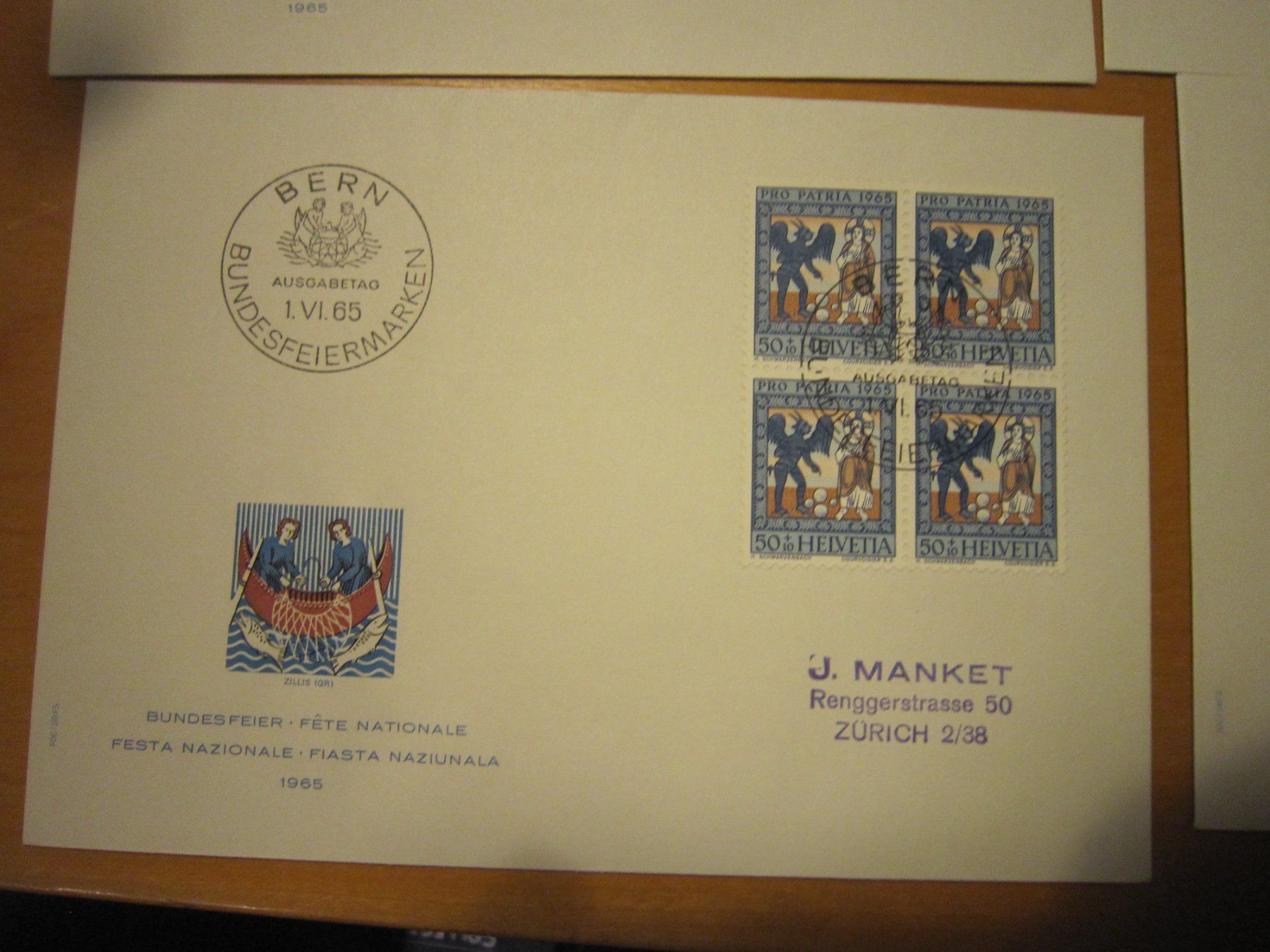 Tutti i francobolli: PP 1965 FDC Serie und 4er mit Adresse – Usato da Gordola venduto da Polentaefung 5