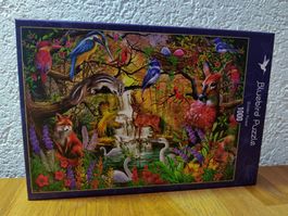1000er Puzzle, Bluebird, Golden Forest mit Waldtieren