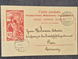 Ganzsache Bern, 1900, Jubiläum Union Universelle