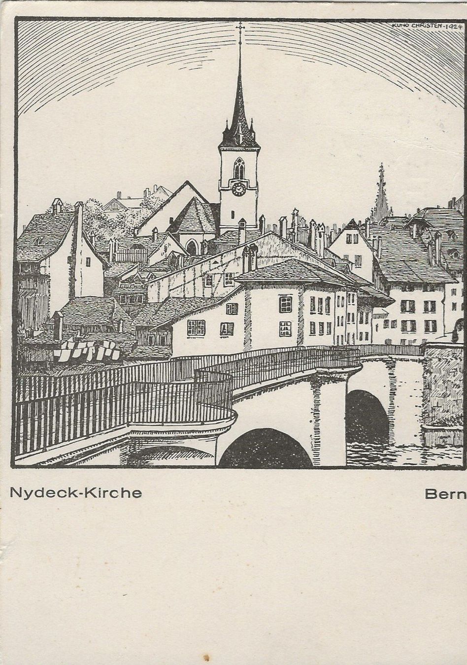Cartoline postali: Bern,Nydeck-Kirche,Künstler,1949 – Usato da Frauenfeld venduto da Merk52