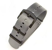 20mm Nato Textil Uhren-Armband grau, Nylon, Uhrenband