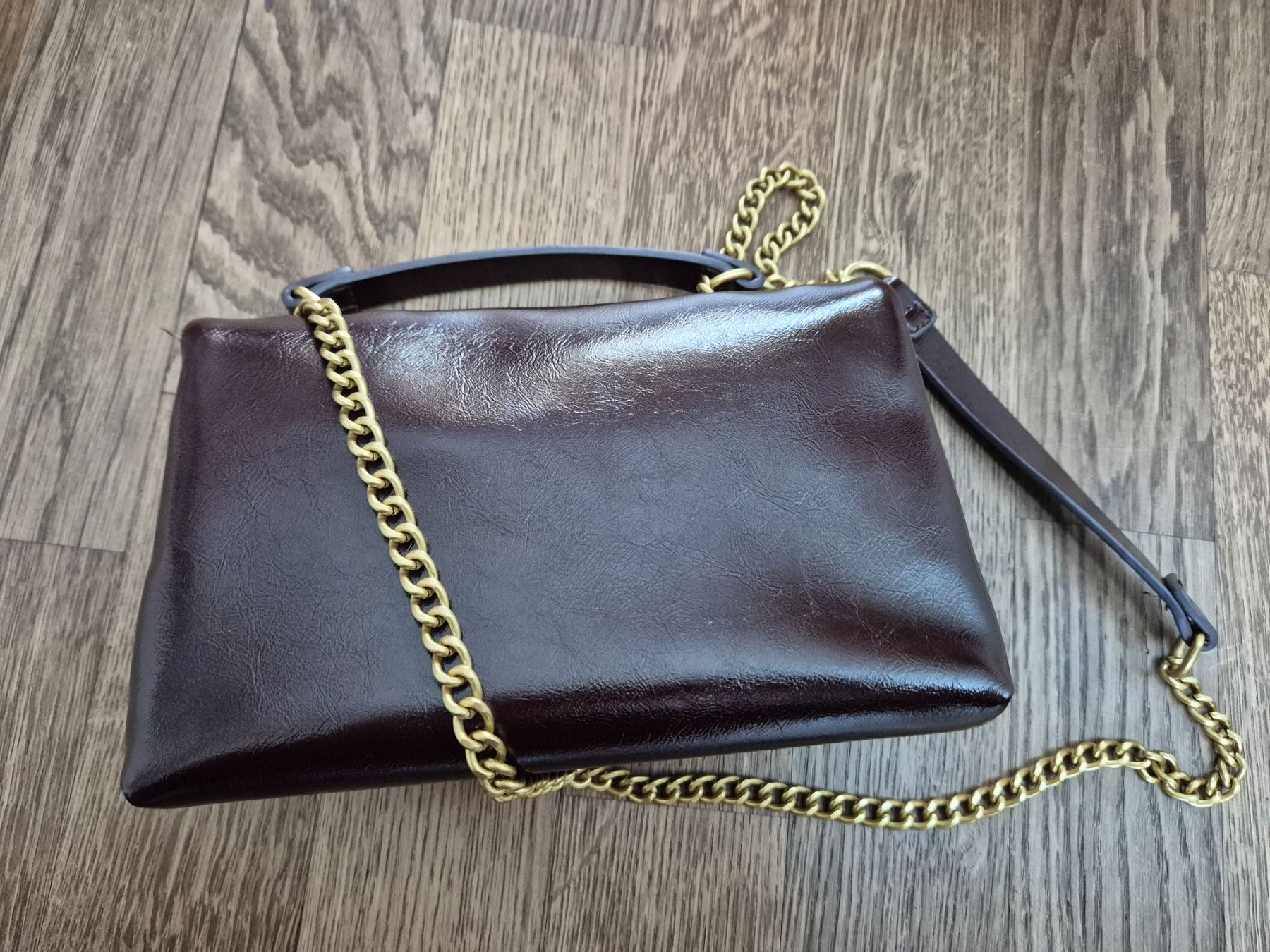 Taschen für Damen: Brown + gold crossbody bag – Gebraucht aus Zürich von monadiederich 2