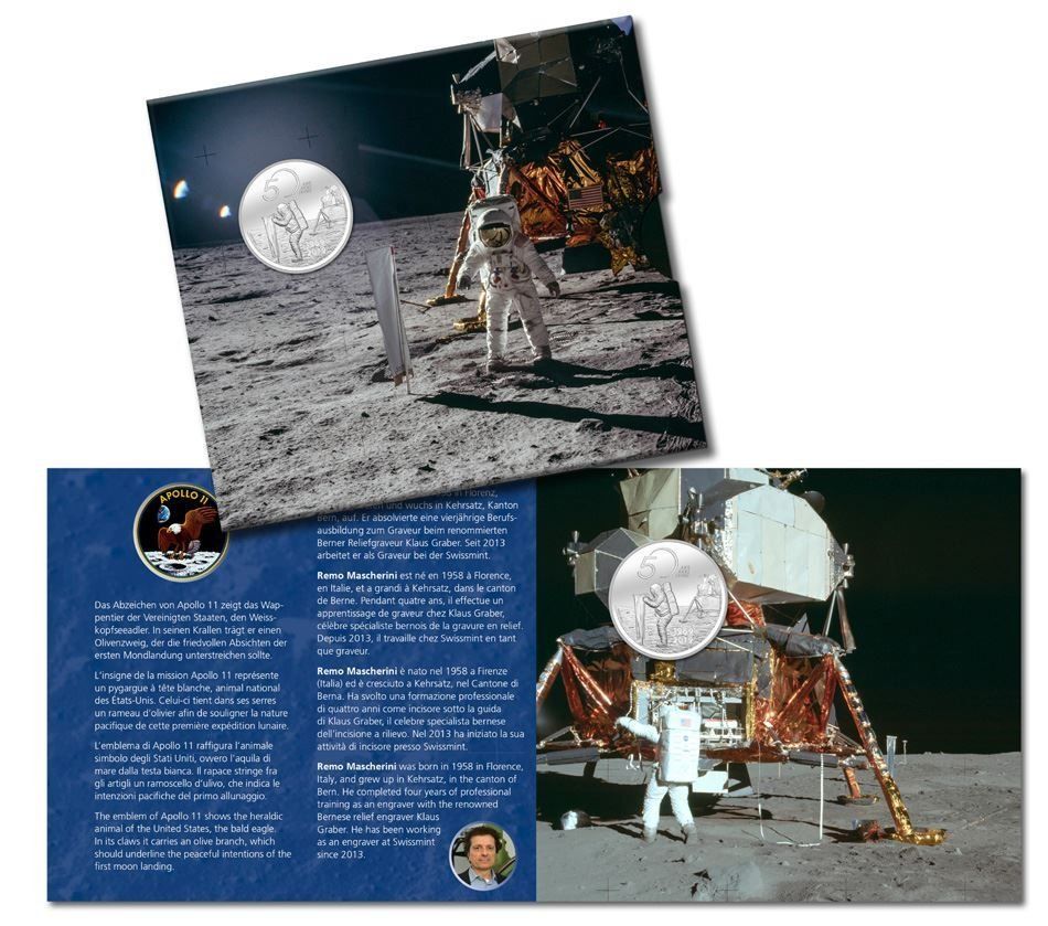 Tutti le monete: Monnaie Swissmint_Apollo 11 20 CHF Silver Folder – Nuovo (secondo la descrizione) da Vaulruz venduto da The1971Company 1