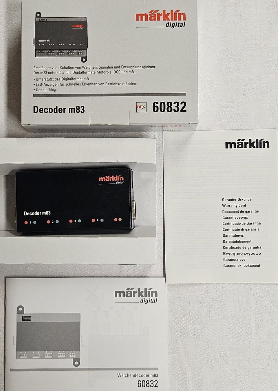 Märklin Modelleisenbahnen: Märklin 60832 Decoder m 83 Schalten von Weichen, Signalen – Neu und originalverpackt aus Breitenbach von  1