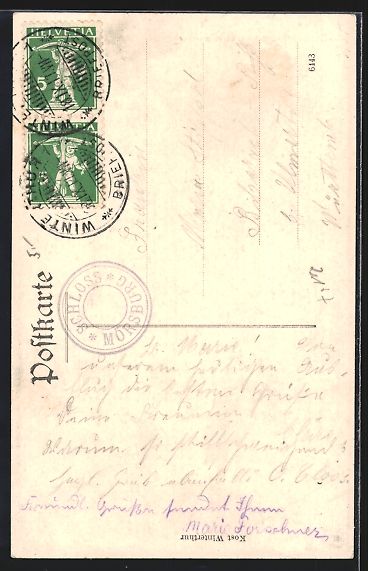 Cartoline postali: AK Winterthur, Das Schloss Mörsburg – Usato da Berlin venduto da bartko-reher 1