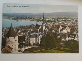 Alte PK / Zug - Aussicht vom St Michael Gelaufen 1914