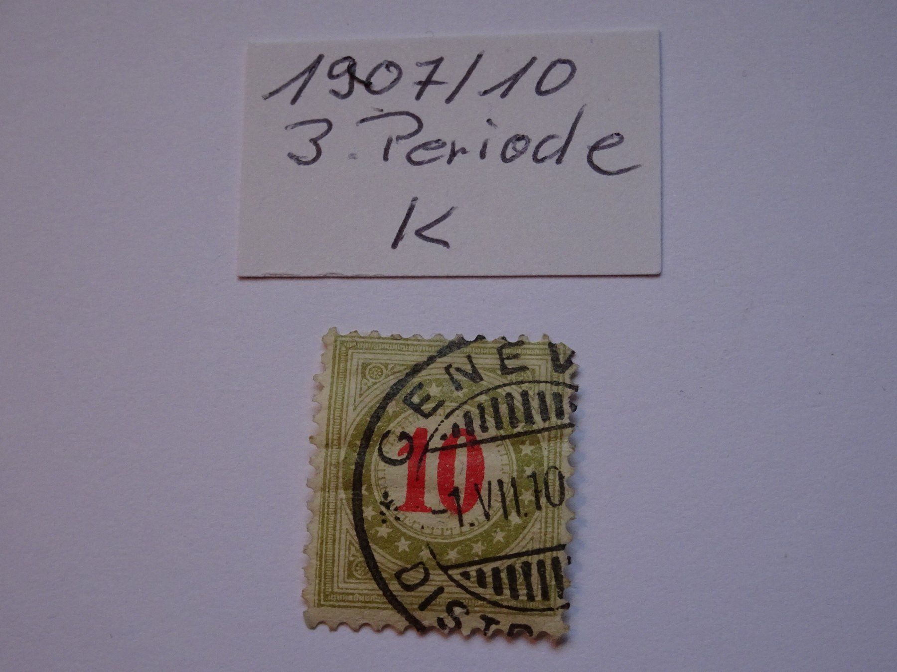 Alle Briefmarken: Porto 1907/10 – Gebraucht aus Aadorf von Chnorli-Furz