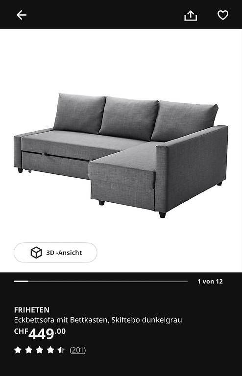 Ikea Divani: Ikea FRIHETEN Bettsofa – Usato da Binningen venduto da imasy 1